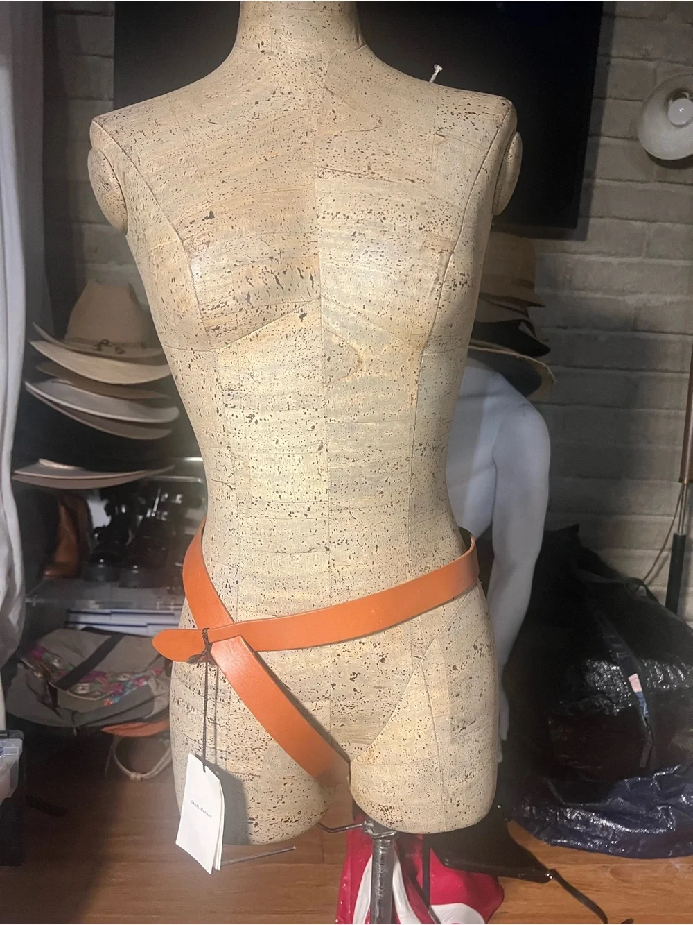 Isabel Marant Lecce Orange Leather Waist Belt.